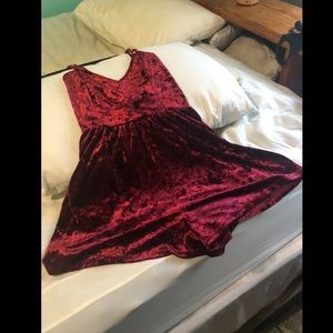 Crushed red velvet romper